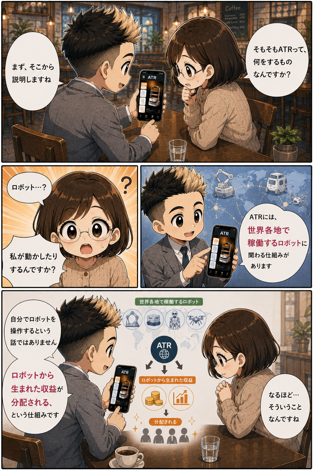 ATRとロボットの仕組みを説明する漫画