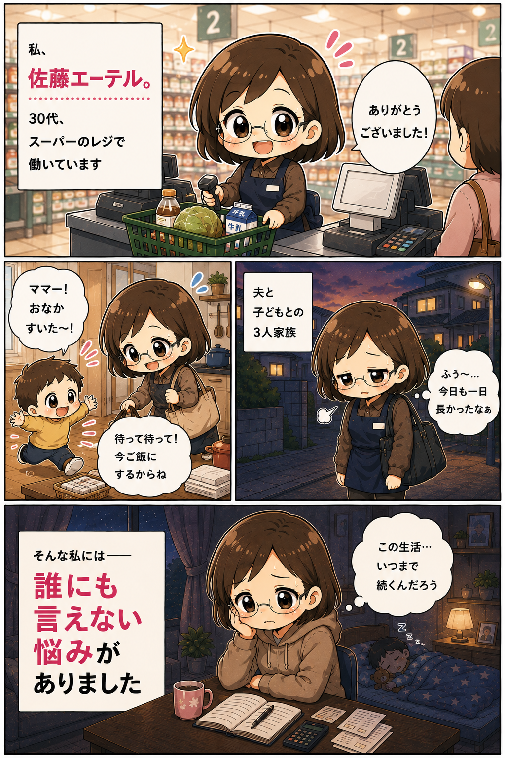 佐藤エーテルさんの暮らしと誰にも言えない悩みを描いた漫画