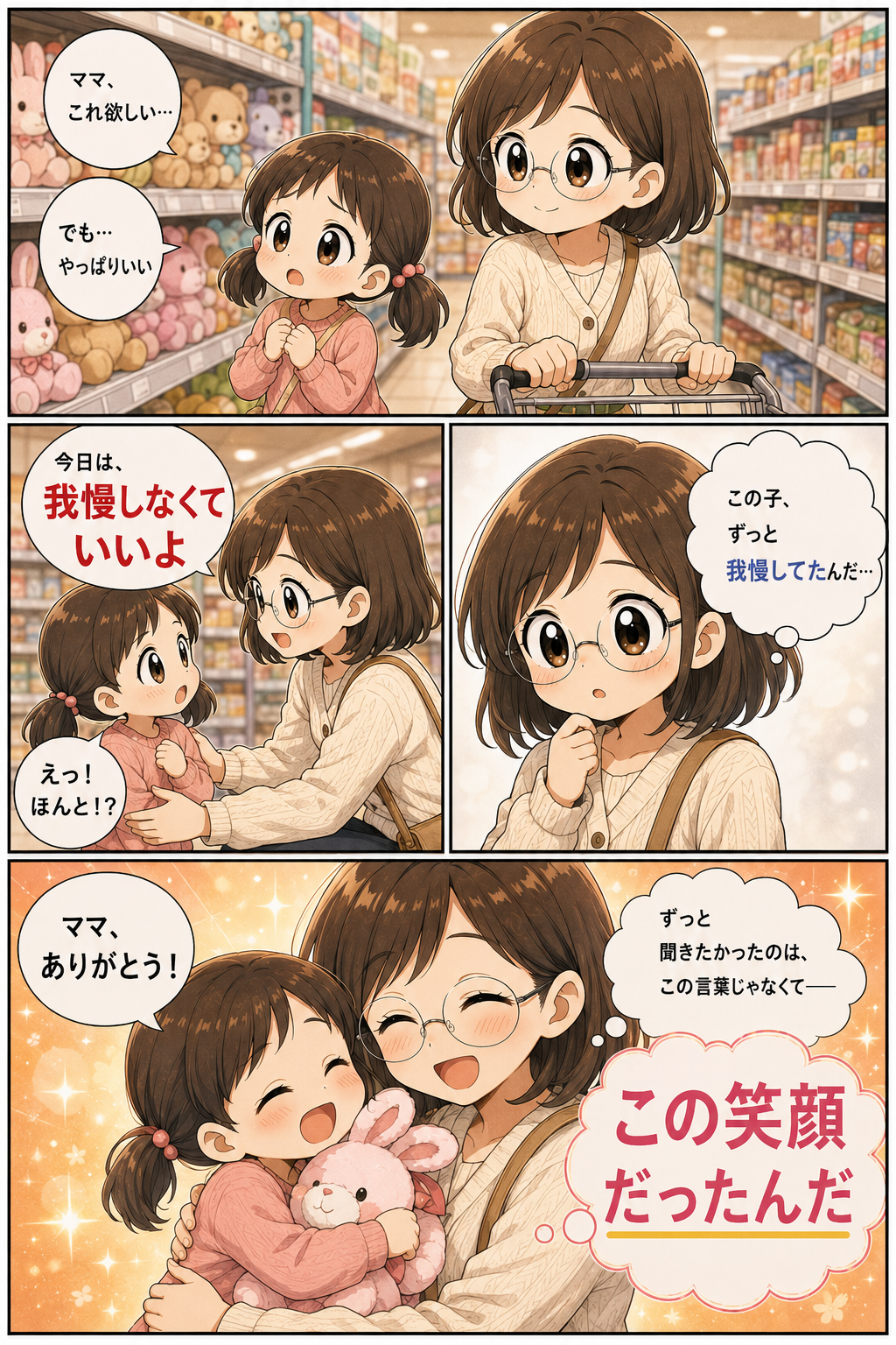 子どもの欲しいものを我慢しなくていいと言える漫画