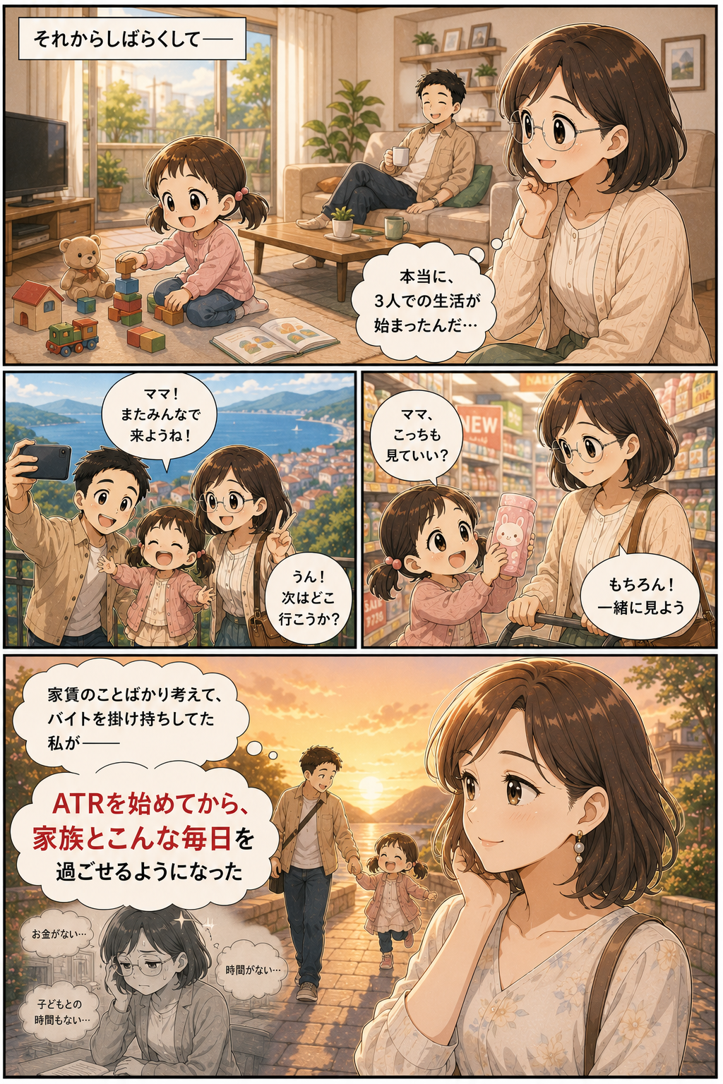ATRを始めて家族との毎日が変わる漫画